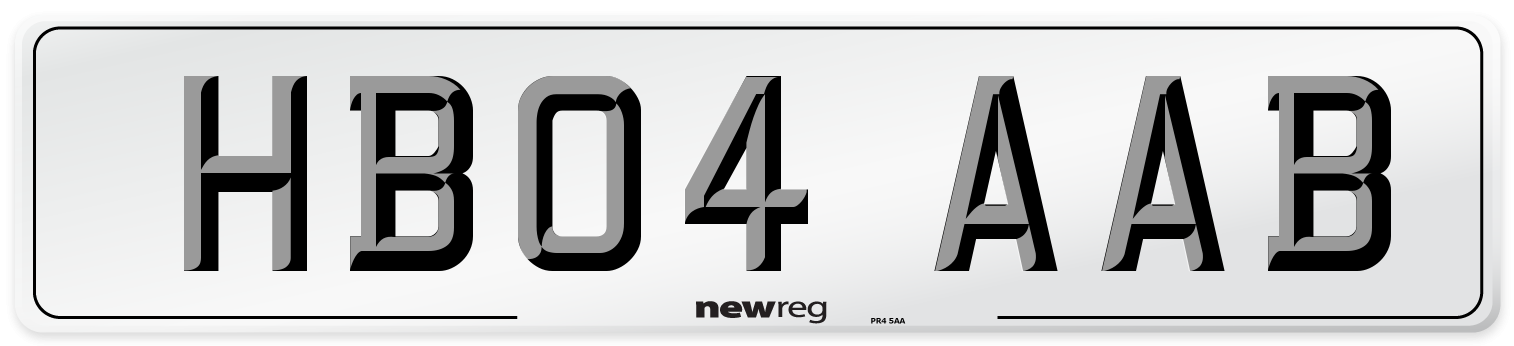HB04 AAB Number Plate from New Reg